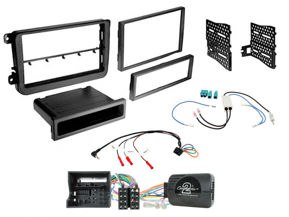 Einbaukit 1/2-DIN Volkswagen MIB-PQ 15>, Schwarz
