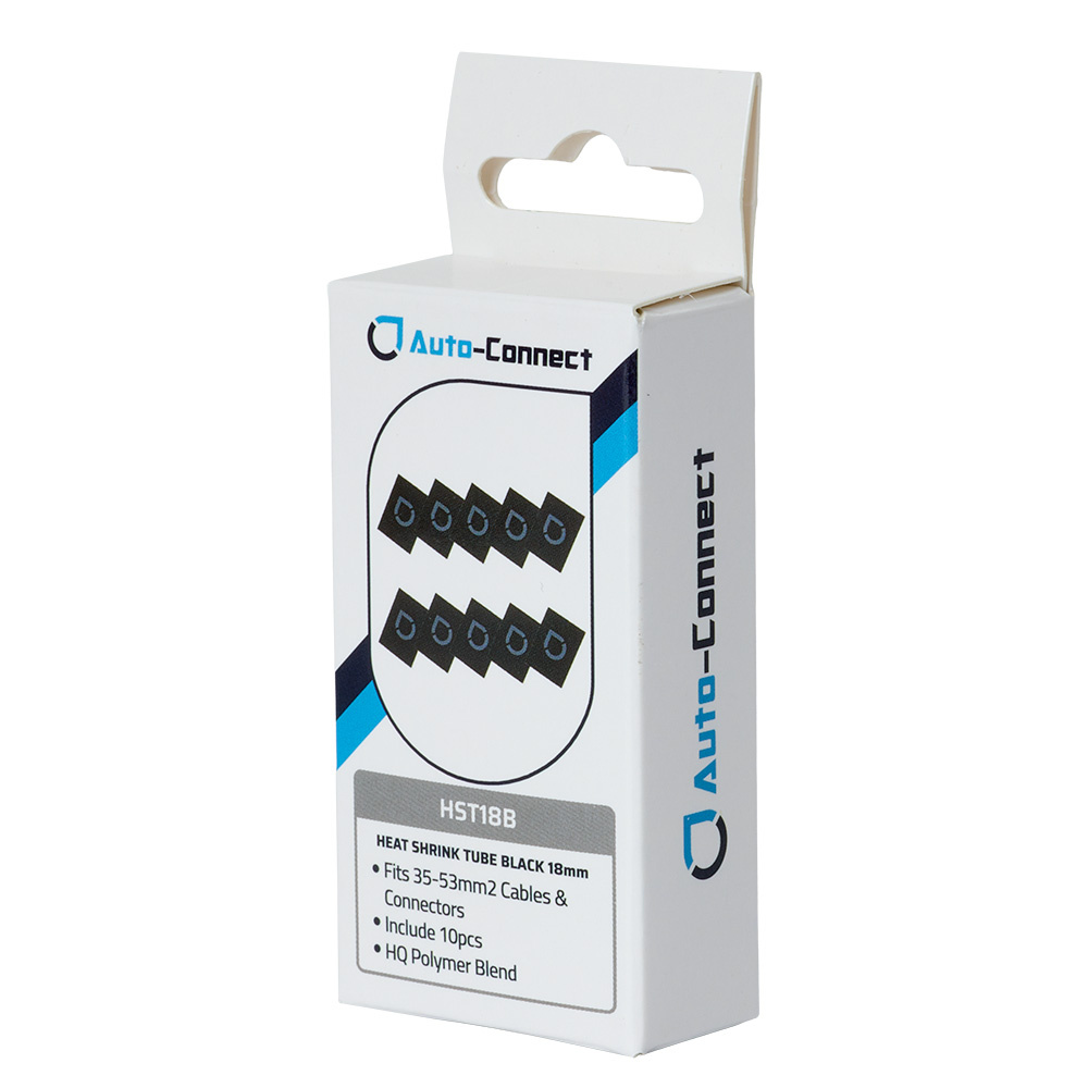 Auto-Connect 10er-Pack Schrumpfschlauch 18 mm, schwarz
