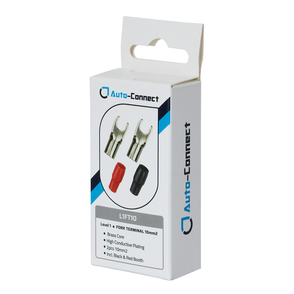 Auto-Connect rote und schwarze Gabelkabelschuh, 10 mm²