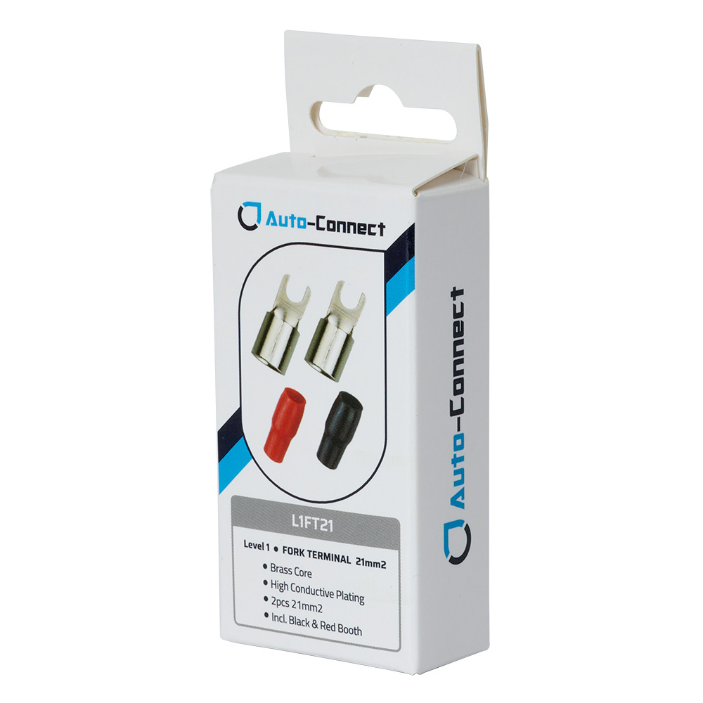 Auto-Connect rote und schwarze Gabelkabelschuh, 21 mm²