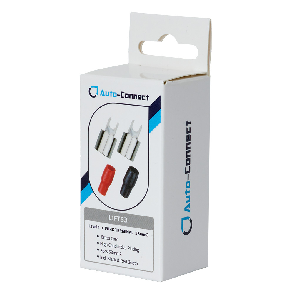 Auto-Connect rote und schwarze Gabelkabelschuh, 53 mm²