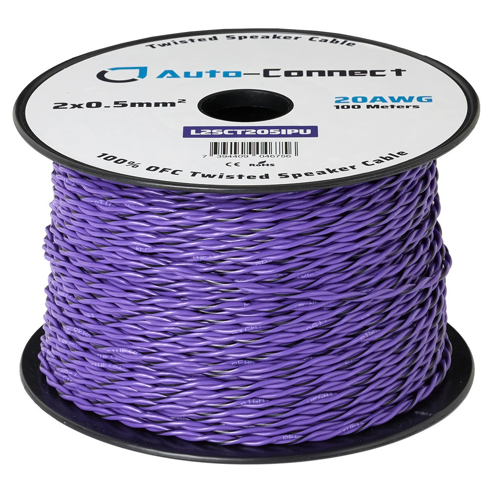 Auto-Connect Verdrilltes OFC-Lautsprecherkabel 2x0.5 mm², lila Laufmeter