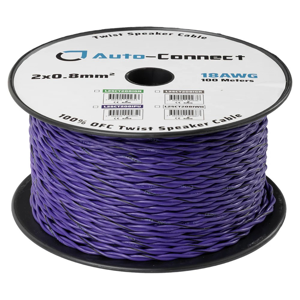Auto-Connect verdrilltes Lautsprecherkabel 2x0.8mm² lila, Preis pro Meter