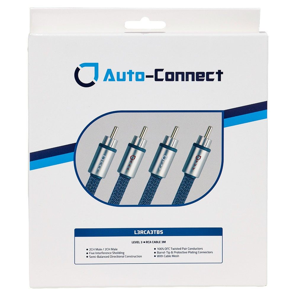 Auto-Connect verdrilltes Cinch-Kabel 3 Meter, Level 3