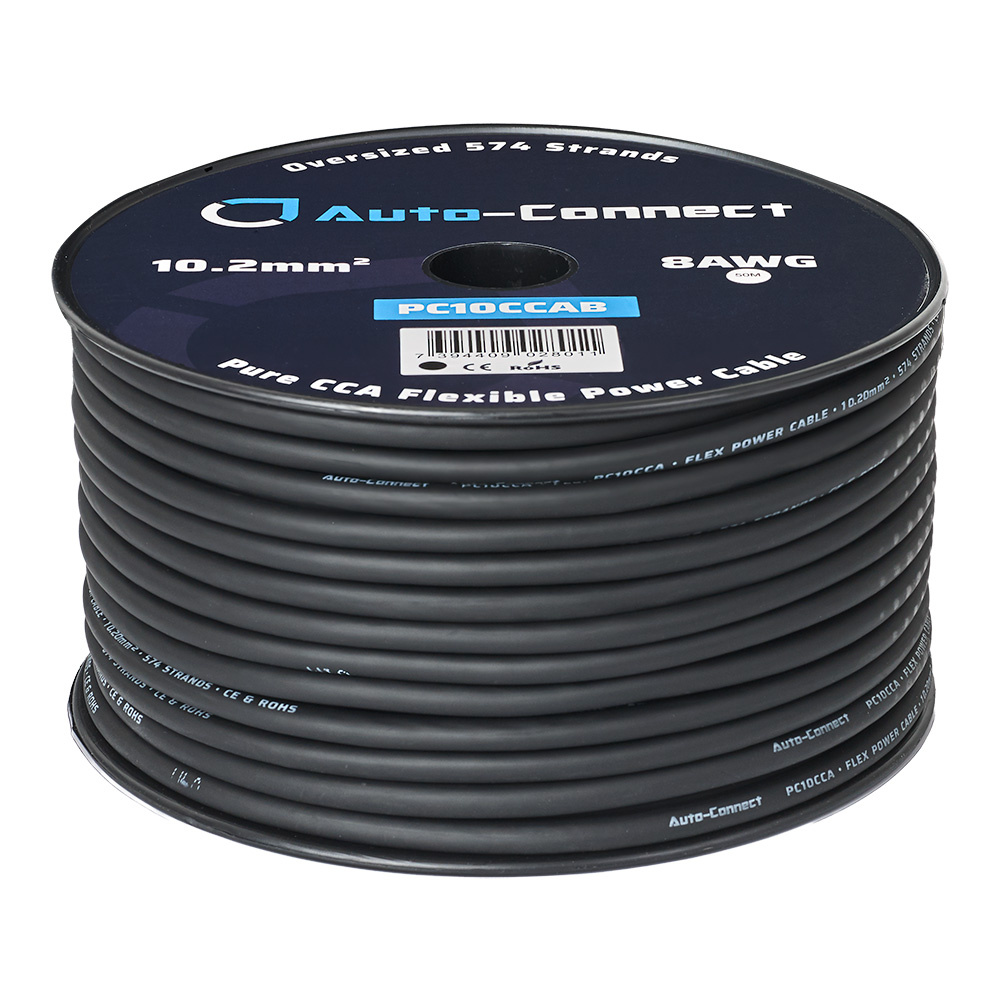 Auto-Connect schwarzes Stromkabel CCA 10.2mm², Meterware
