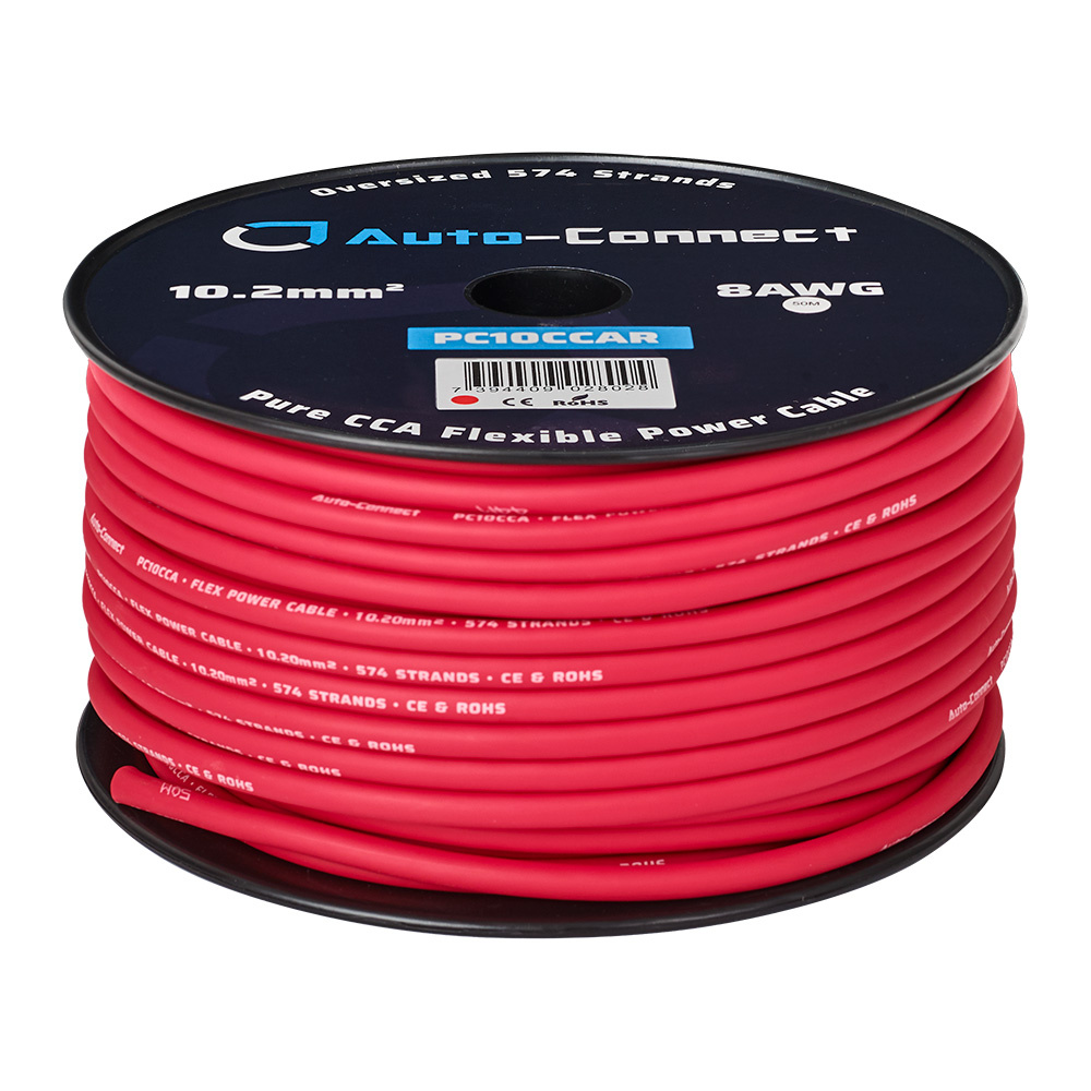 Auto-Connect rotes Stromkabel CCA 10.2mm², Meterware