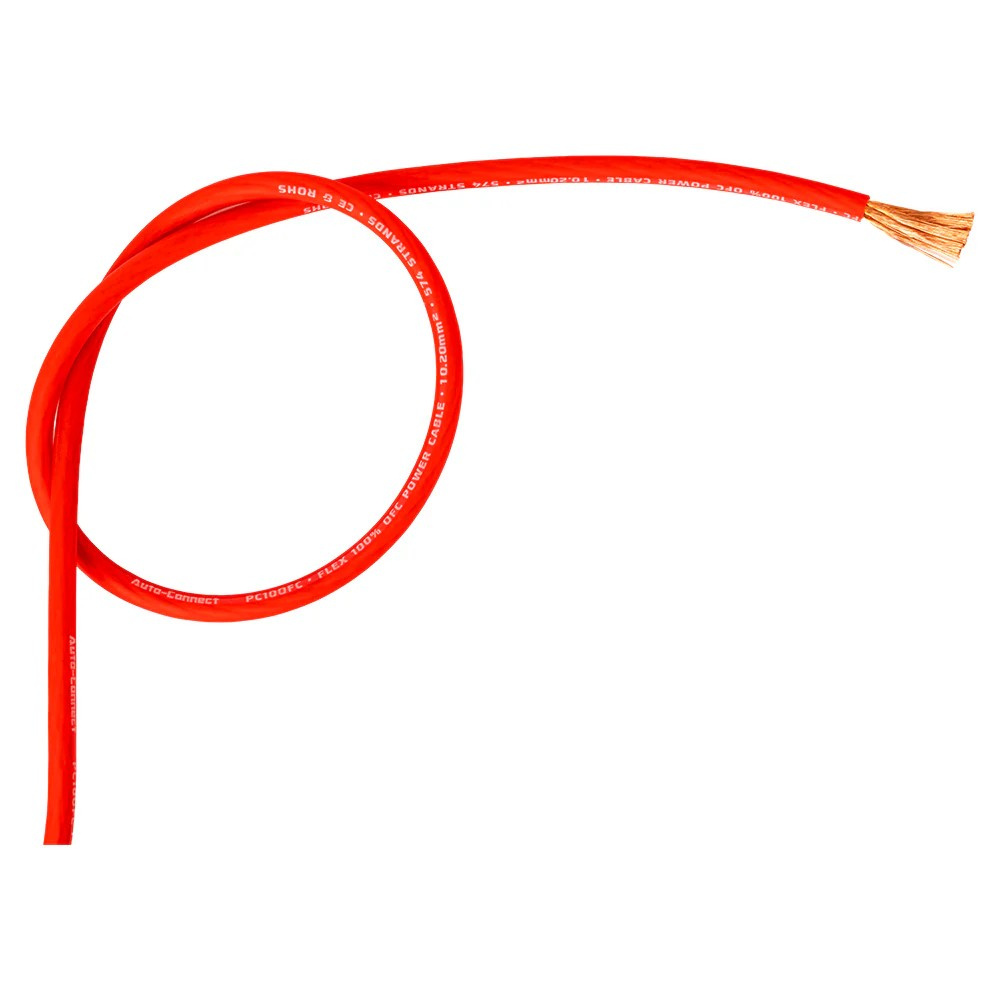 Auto-Connect rotes Stromkabel OFC 10.2mm², Meterware