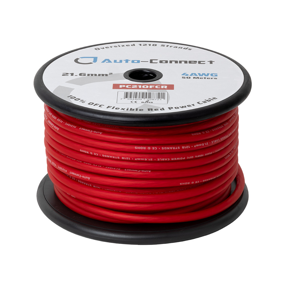 Auto-Connect rotes Stromkabel OFC 21.6mm², Meterware
