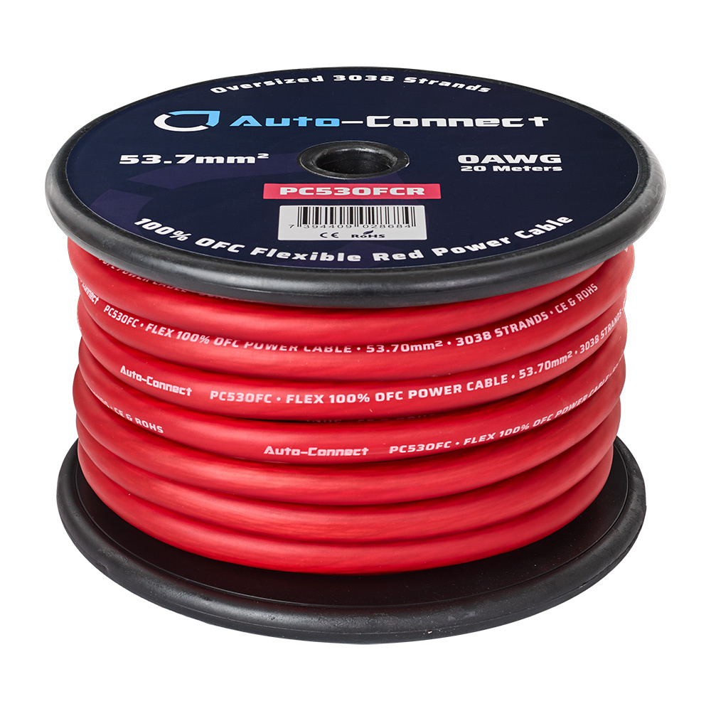Auto-Connect rotes Stromkabel OFC 53,7 mm², meterweise