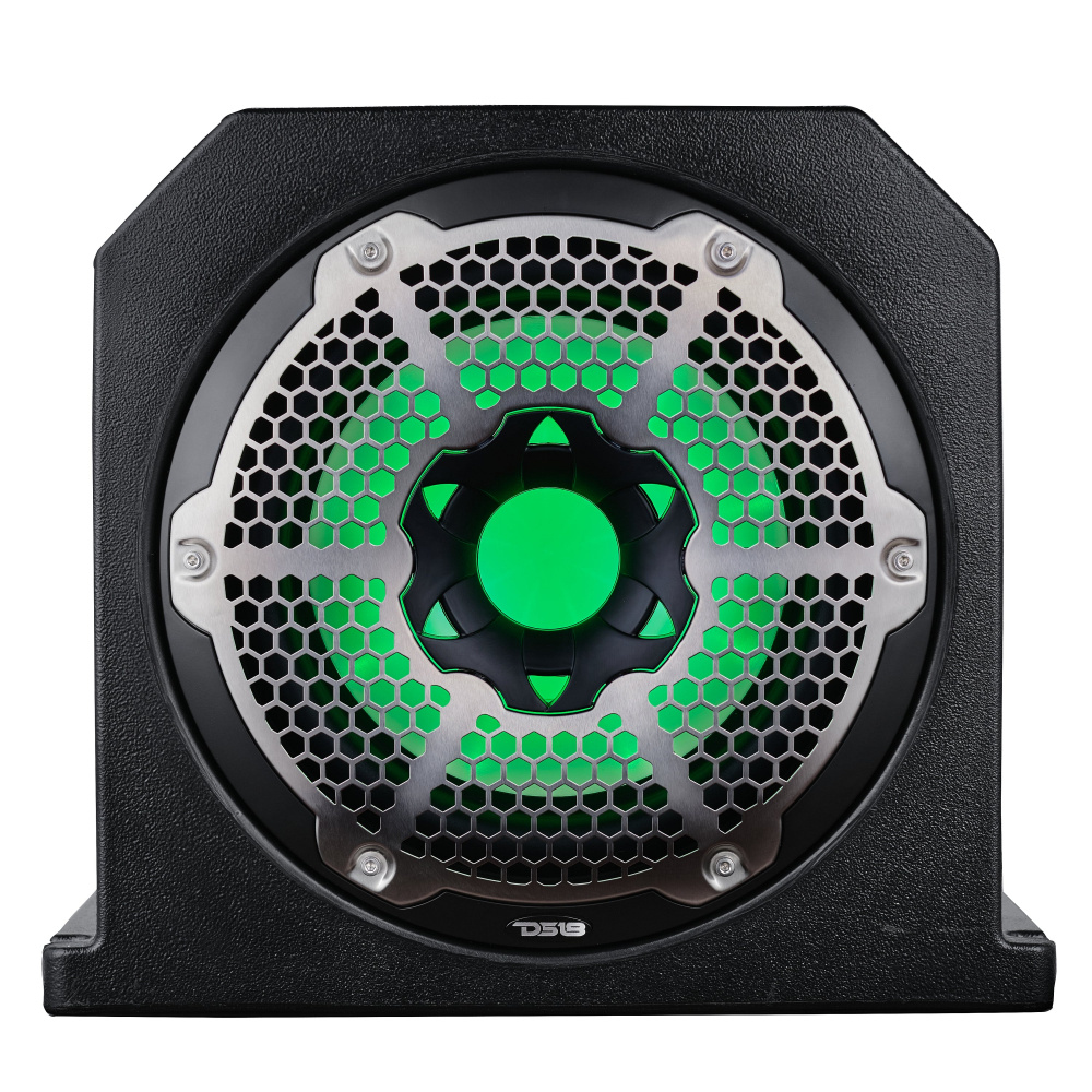 DS18 NXL-10SUBLD/BK, 10-Zoll-Marine-Bassgehäuse mit RGB-LED-Beleuchtung, schwarz