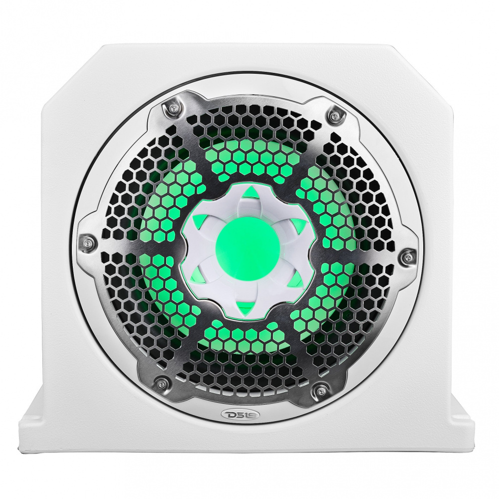 DS18 NXL-10SUBLD/W, 10-Zoll-Marine-Bassgehäuse mit RGB-LED-Beleuchtung, weiß