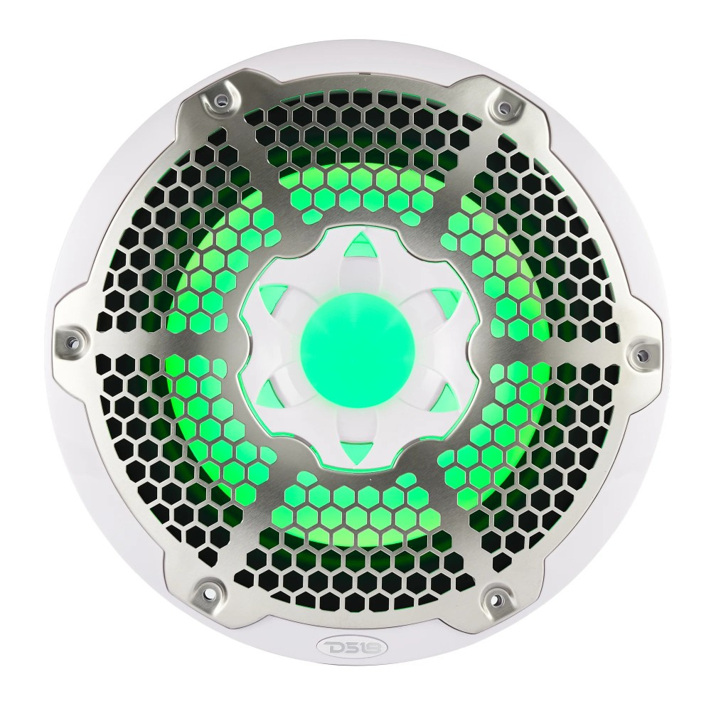 DS18 NXL-10SUB/WH, weiße 10-Zoll-Marine-Subwoofer mit LED, Paar