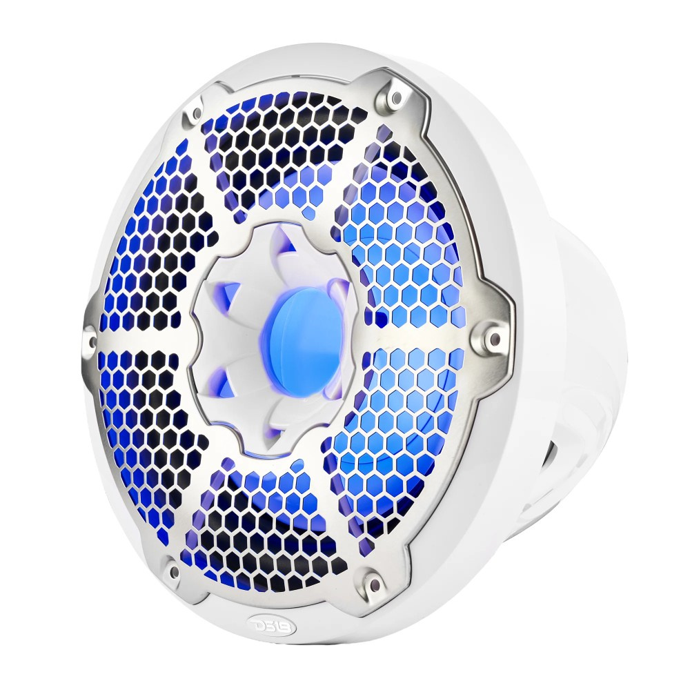 DS18 NXL-10SUB/WH, weiße 10-Zoll-Marine-Subwoofer mit LED, Paar