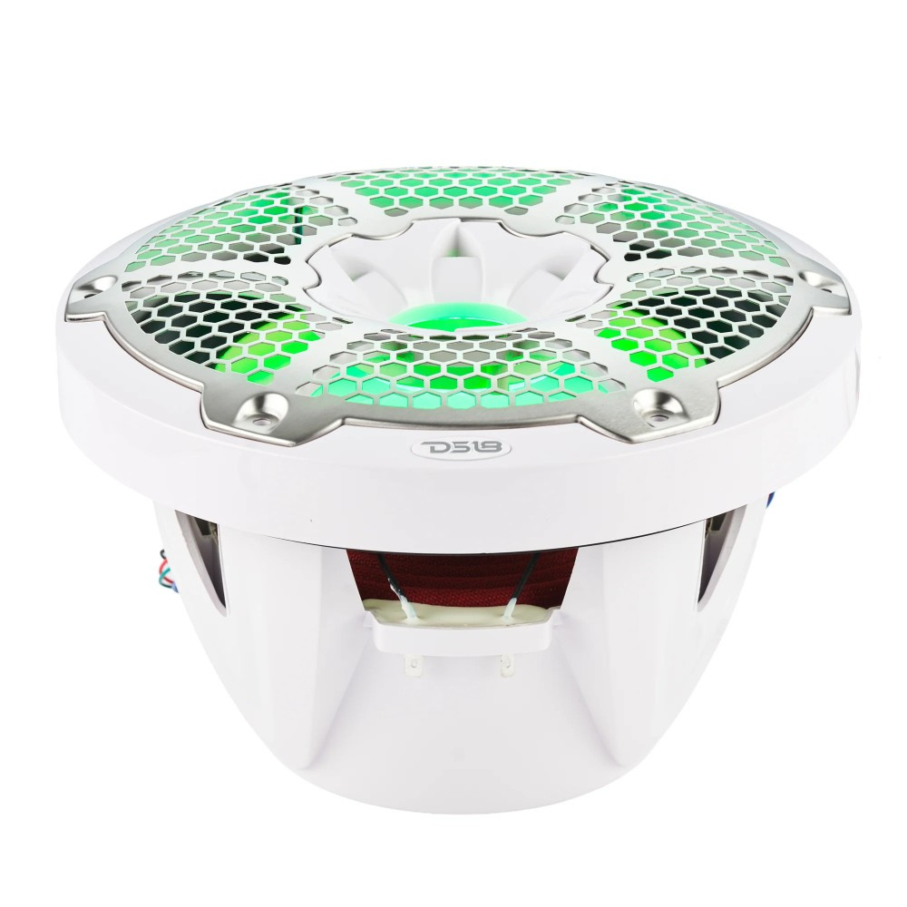 DS18 NXL-10SUB/WH, weiße 10-Zoll-Marine-Subwoofer mit LED, Paar