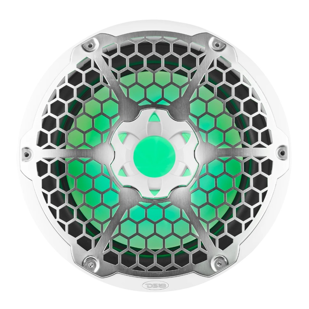 DS18 NXL-12SUB/WH, weiße 12-Zoll-Marine-Subwoofer mit LED, Paar