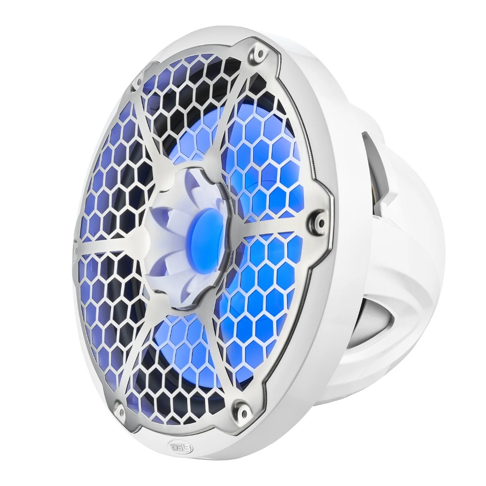 DS18 NXL-12SUB/WH, weiße 12-Zoll-Marine-Subwoofer mit LED, Paar