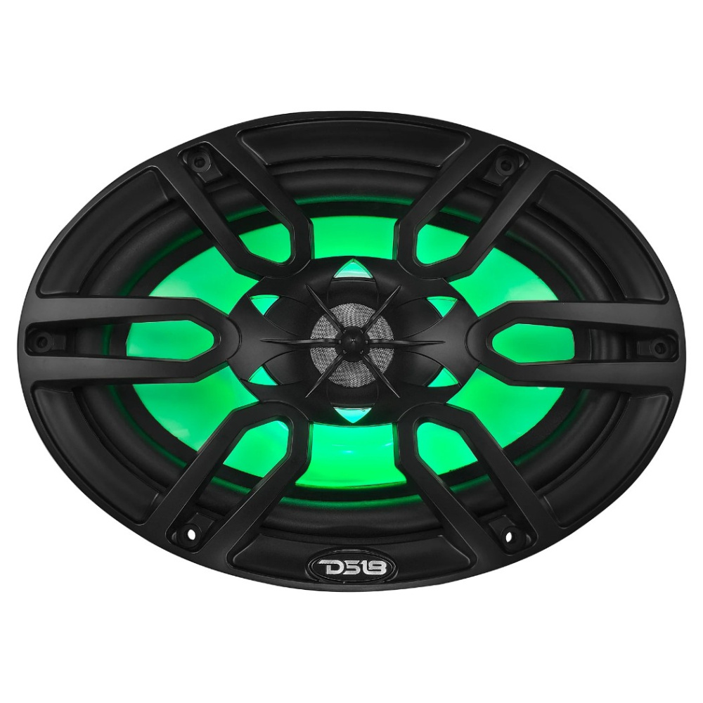 DS18 NXL-69/BK, schwarze 6x9-Zoll-Marine-Lautsprecher mit LED, Paar