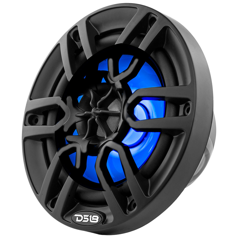 DS18 NXL-6, schwarze 6,5-Zoll-Marine-Lautsprecher mit LED, Paar