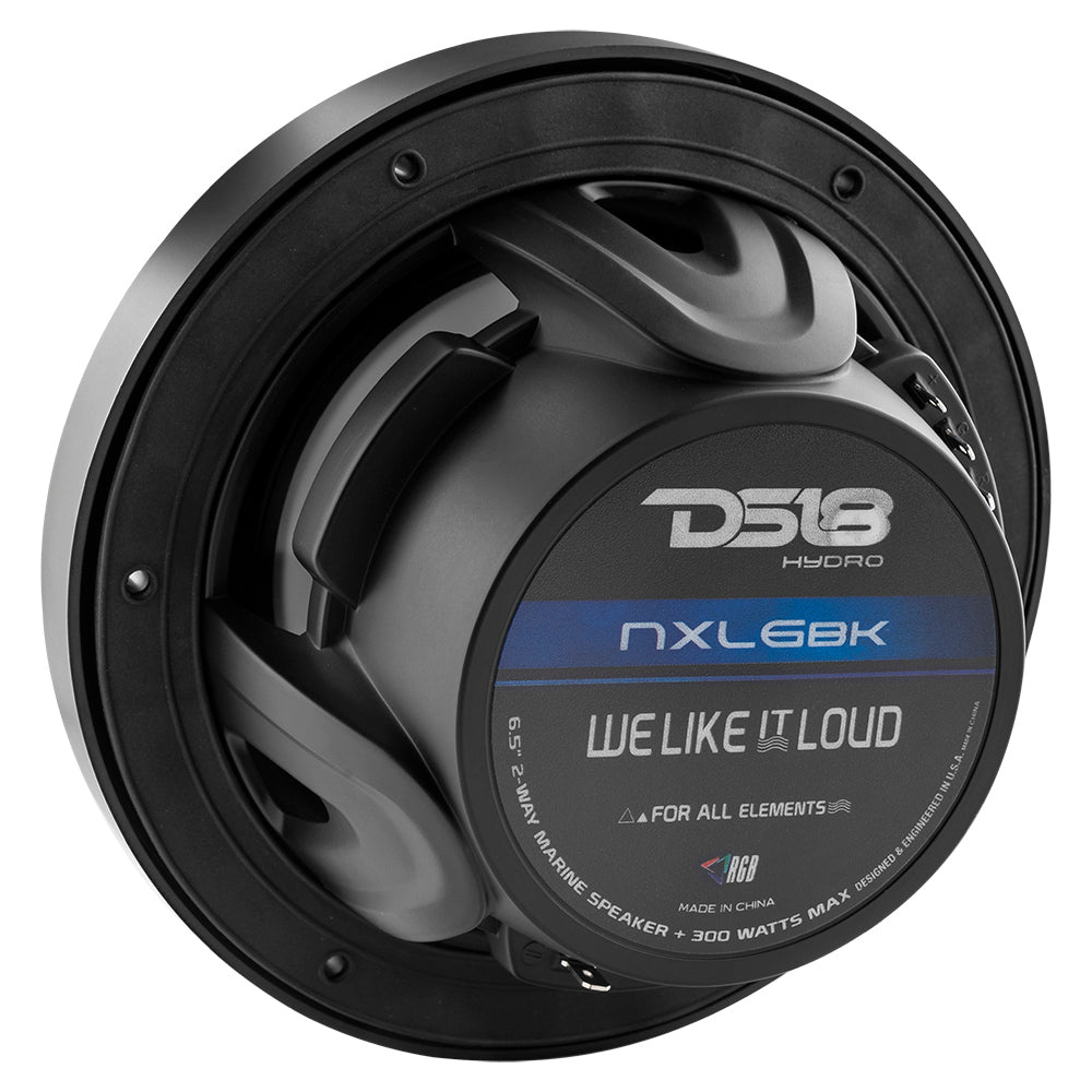DS18 NXL-6, schwarze 6,5-Zoll-Marine-Lautsprecher mit LED, Paar