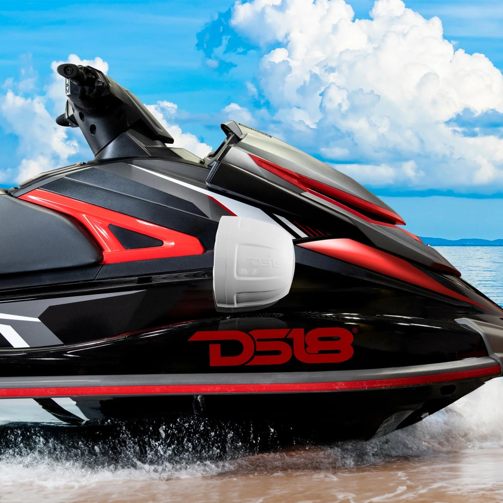 DS18 NXL-PS6W, weiße 6,5-Zoll-Marine-Lautsprecher in Pods mit LED, Paar