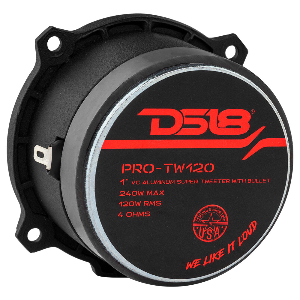 DS18 PRO-TW120B, silberner SPL-Hochtöner, Paar