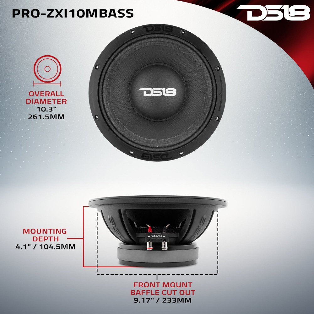 DS18 PRO-ZXI10MBASS, schwerer 10-Zoll-Ferrit-Midbass, Stück