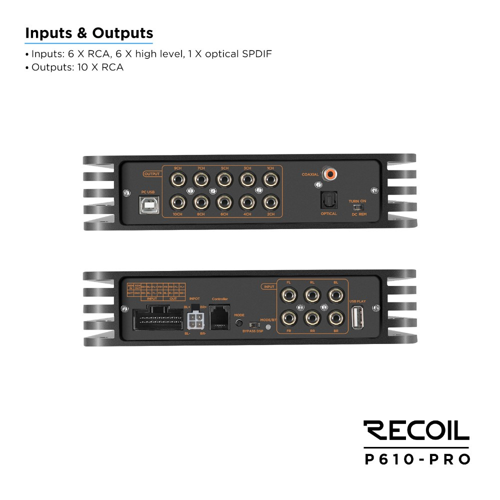 Recoil P610-PRO, DSP-Endstufe mit 10 Kanälen