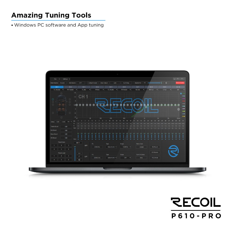 Recoil P610-PRO, DSP-Endstufe mit 10 Kanälen