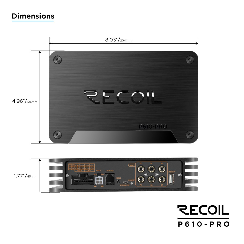 Recoil P610-PRO, DSP-Endstufe mit 10 Kanälen