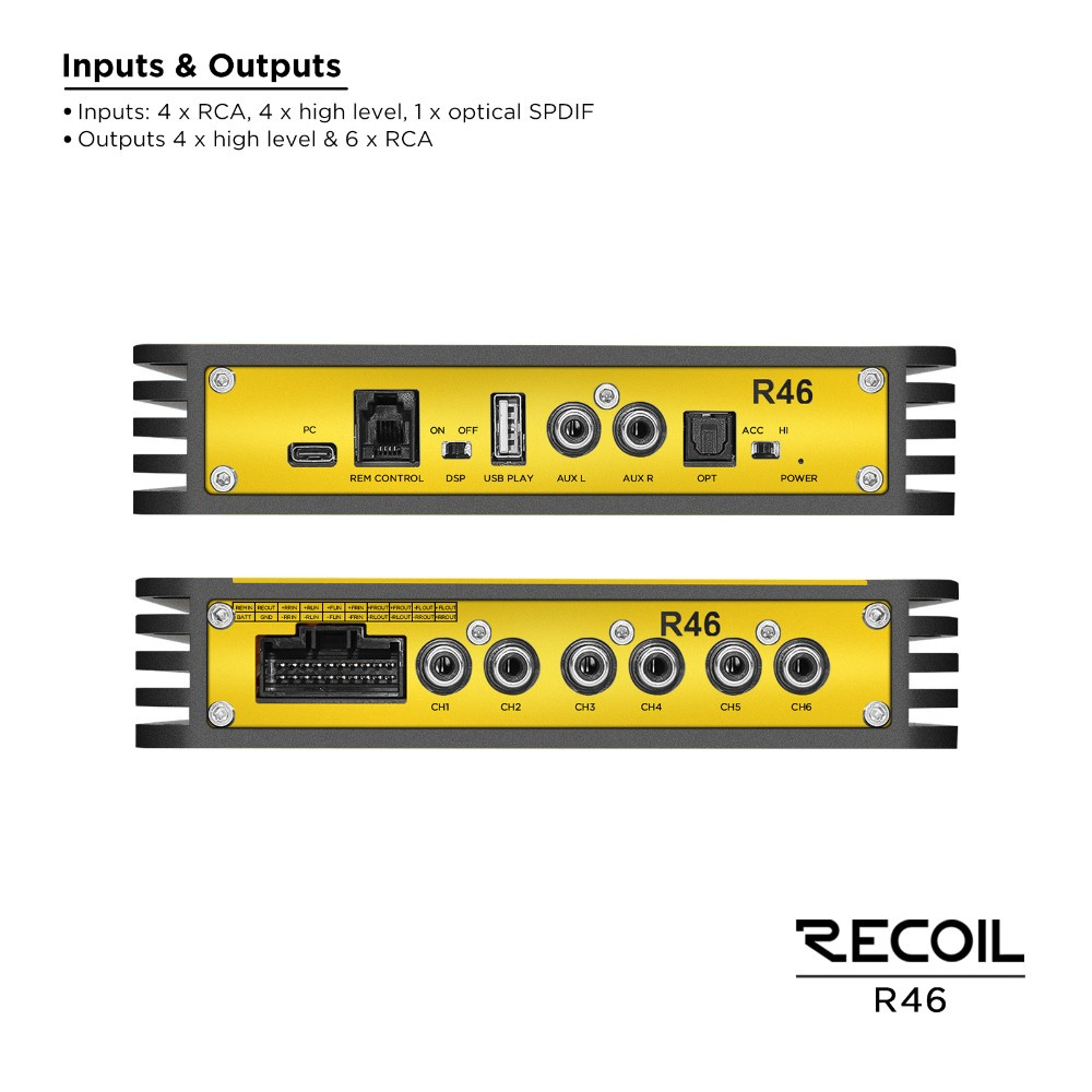 Recoil R46, DSP-Verstärker mit 6 Kanälen