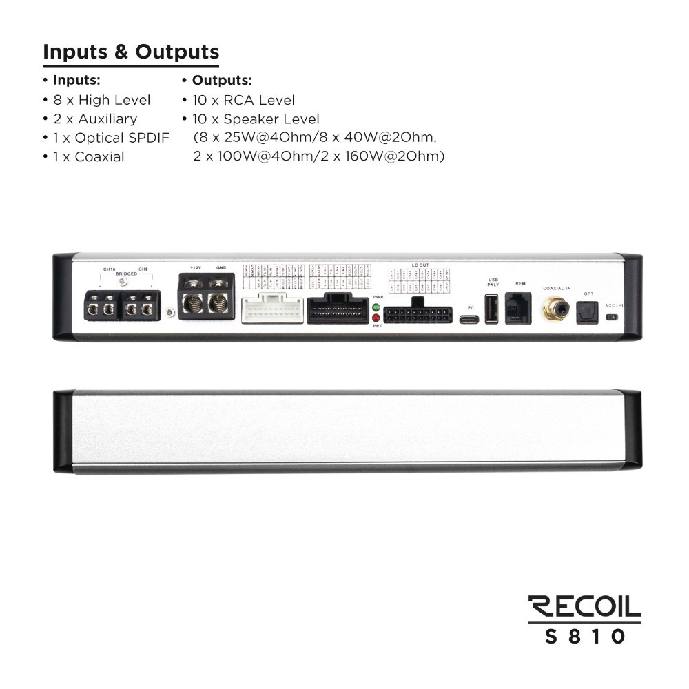 Recoil S810, DSP-Endstufe mit 10 Kanälen