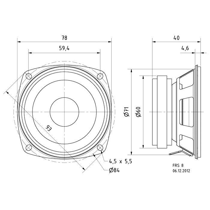 Visaton FRS 8, 3,3-Zoll-Lautsprecherchassis, 8 Ohm