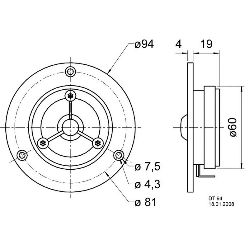 Visaton DT 94, Hochtöner 4 Ohm