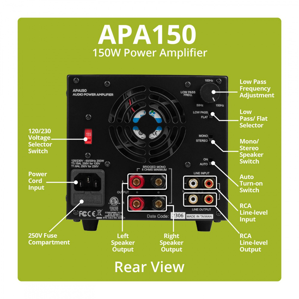 Dayton Audio APA150, brückbarer Stereoverstärker mit 2x75W