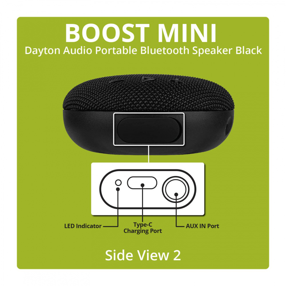 Dayton Audio Boost Mini, tragbarer Bluetooth-Lautsprecher