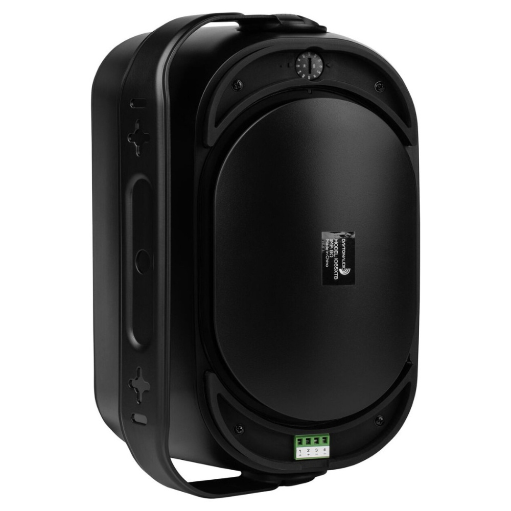 Dayton Audio IO65XTB, 6,5-Zoll-Outdoor-Lautsprecher mit 70/100V-Unterstützung, schwarzes Paar