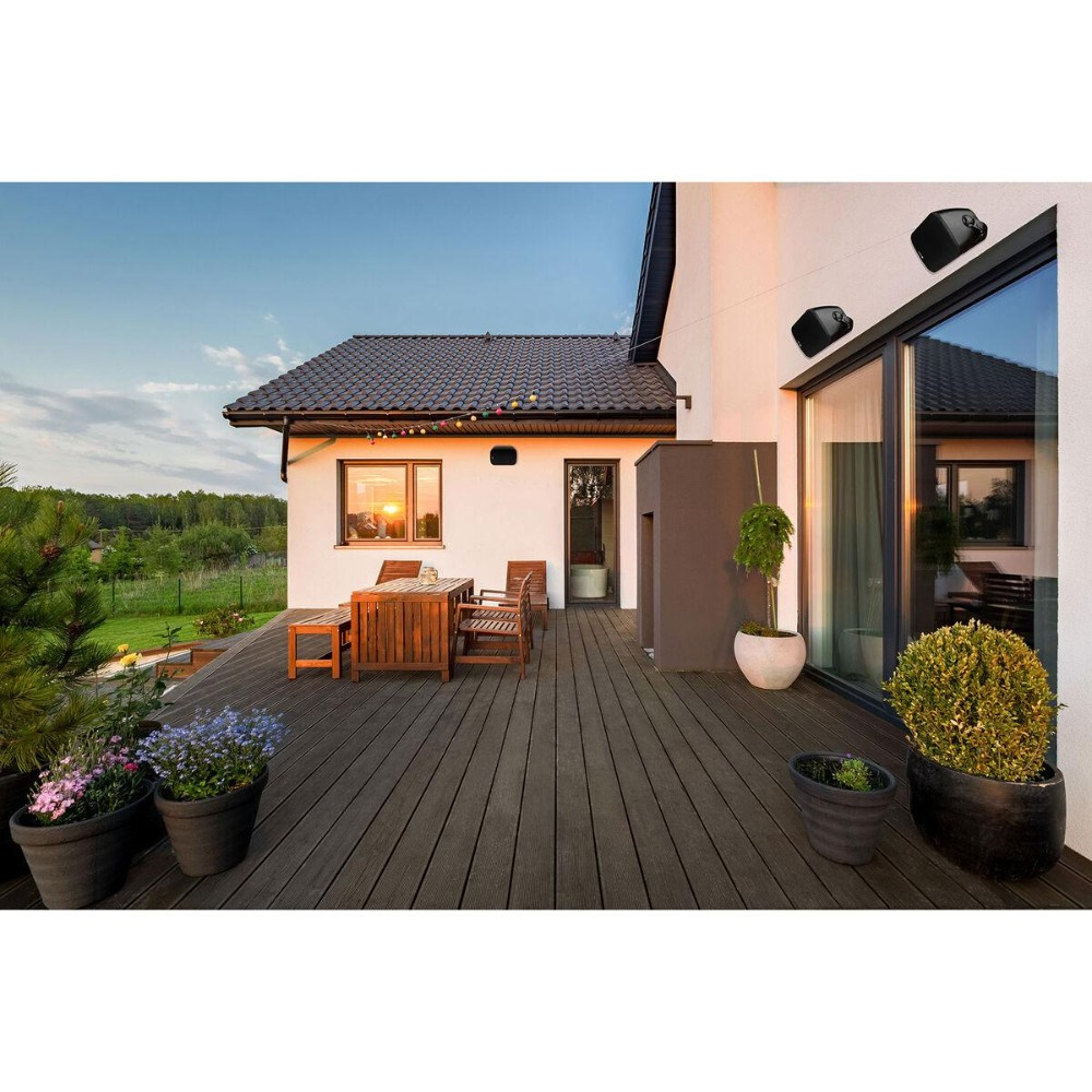 Dayton Audio IO65XTB, 6,5-Zoll-Outdoor-Lautsprecher mit 70/100V-Unterstützung, schwarzes Paar