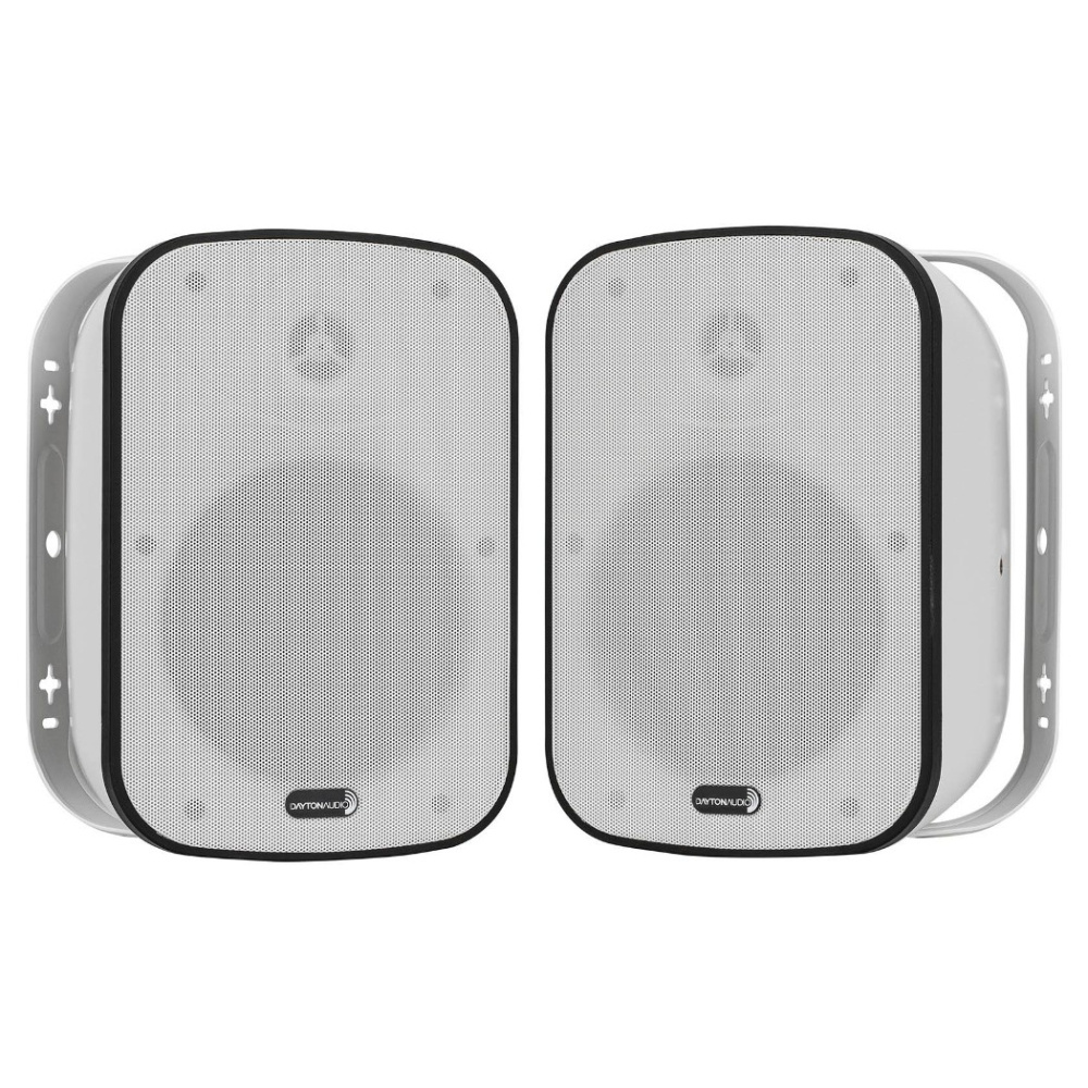 Dayton Audio IO65XTW, 6,5-Zoll-Außenlautsprecher mit 70/100V-Unterstützung, weißes Paar