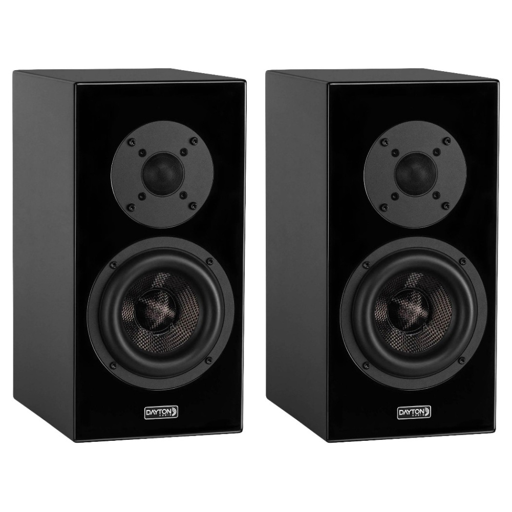 Dayton Audio OPAL1 Regallautsprecher, Paar in Mattschwarz