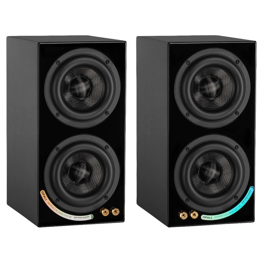 Dayton Audio OPAL1 Regallautsprecher, Paar in Mattschwarz