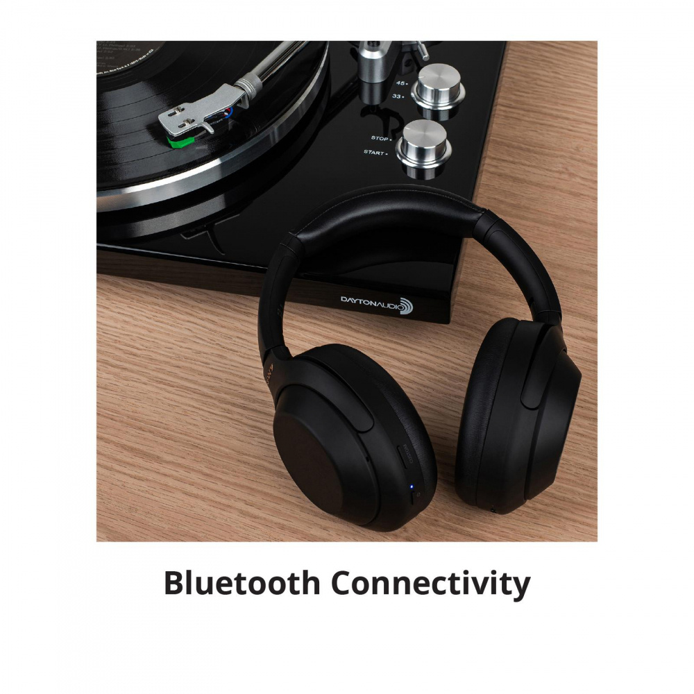 Dayton Audio TT-1BTB, Plattenspieler mit BT, USB und integriertem RIAA, schwarz