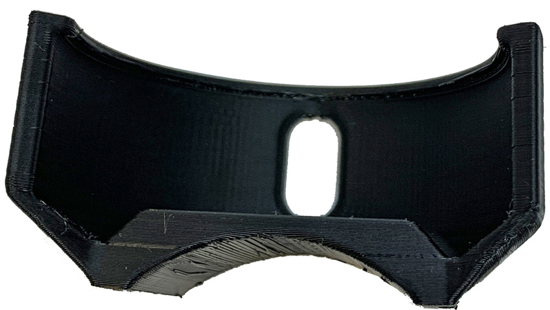 3D-gedruckter Slim-Snusdosenhalter zur Montage an der Gabelholme des Motorrads (Kabelbinder).