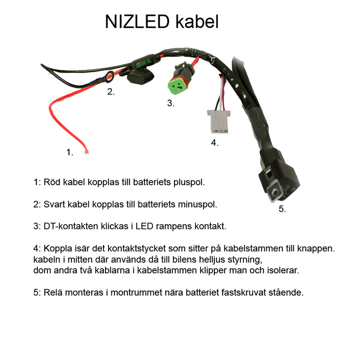 NIZLED LED-Kabelbaum mit 4 DT-Steckern für Arbeitsleuchten