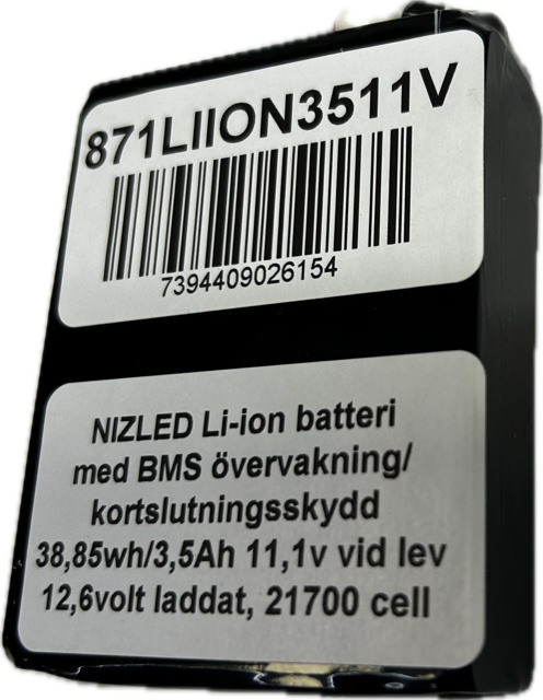 Li-Ion Akku 12,6 V (11,1) 3,5 Ah mit BMS, (Akku für die E30 (E30F) Lampe)