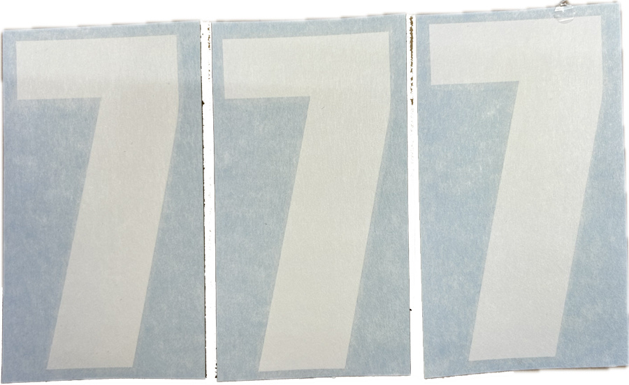 Nizled Nummernaufkleber weiß 7 10x5cm