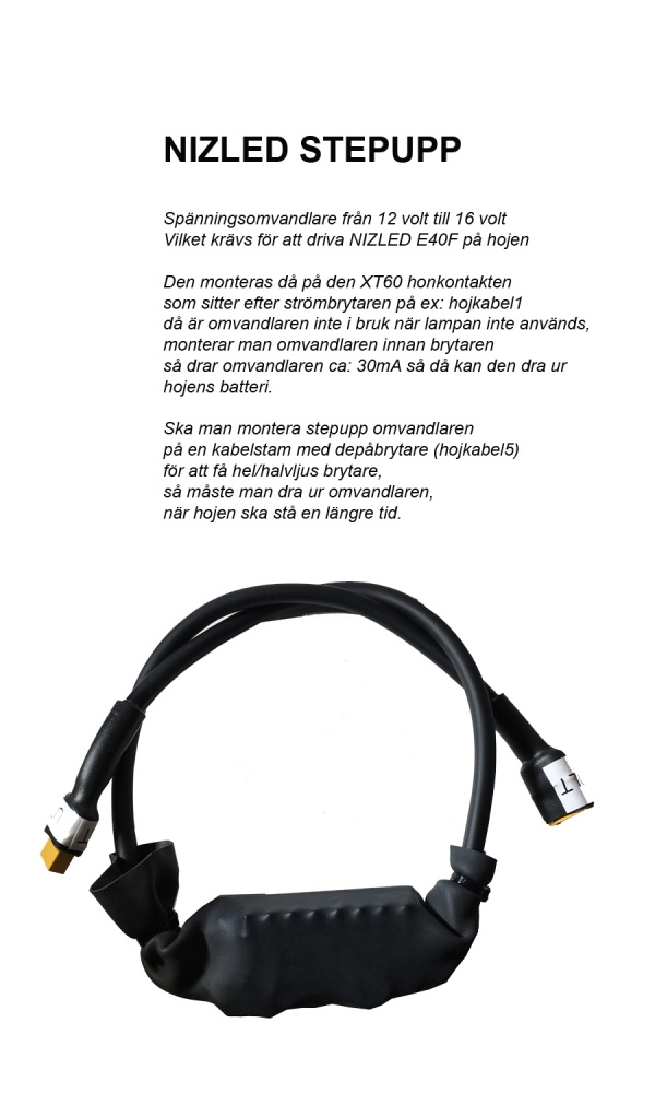 Step-up-Wandler 12 auf 16volt/6amp für E40F am Helm
