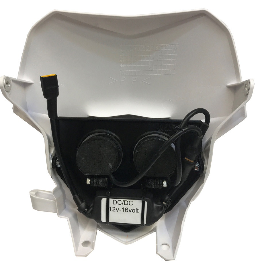 Doppelte Lampenmaske kaltweiß 80 W, Yamaha WR 2019-2025, weiß, 2xE406k ohne Lüfter