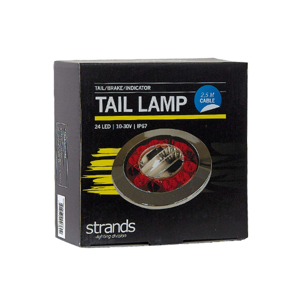 Strands Red Eye Rückleuchte Schluss/Brems/Blinker, 24 LED 10-30V. 2,5M Kabel.