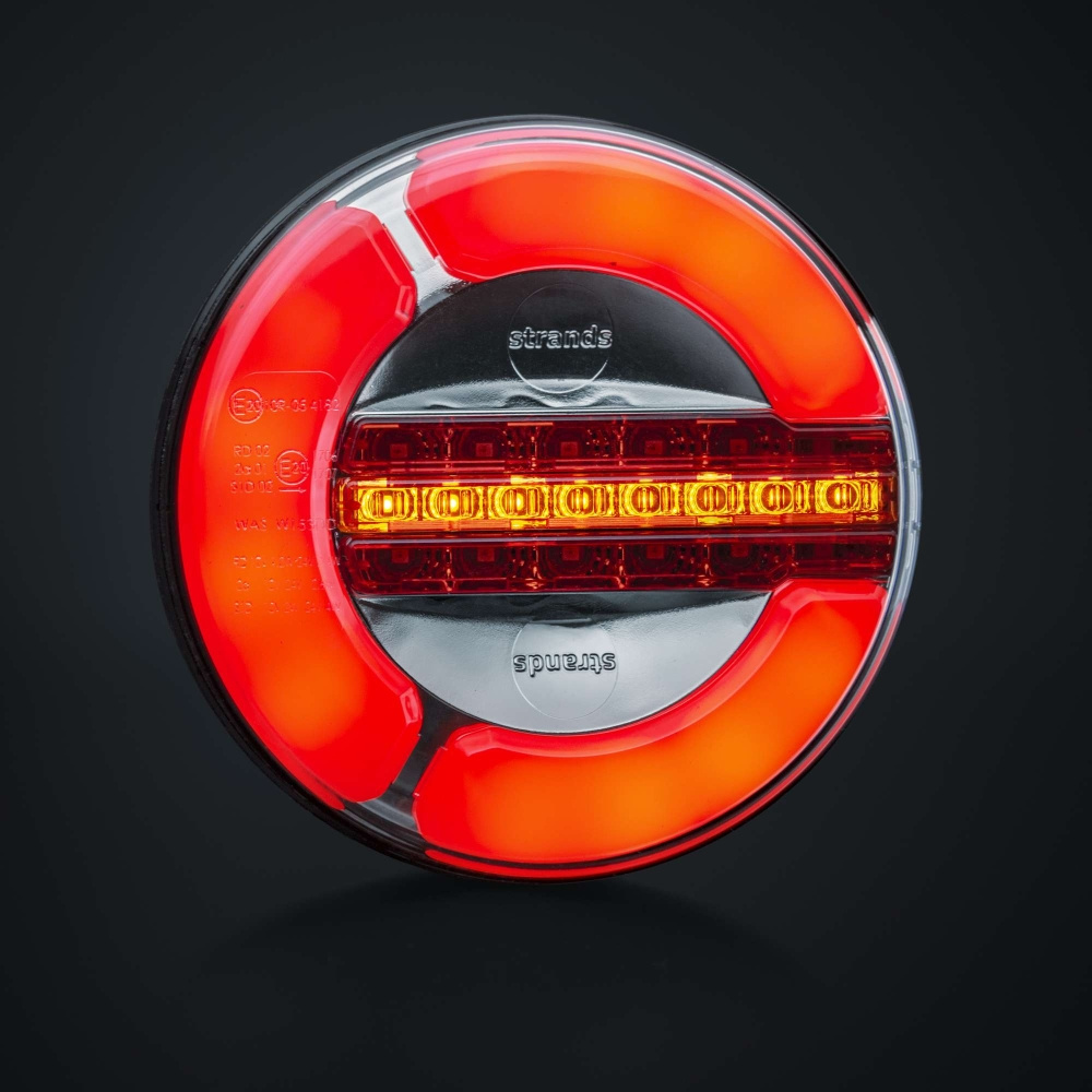 Strands Rückleuchte LED 3 Kammern 12-24V, 142Mm Durchmesser. Schluss/Brems/dyn. Blinker