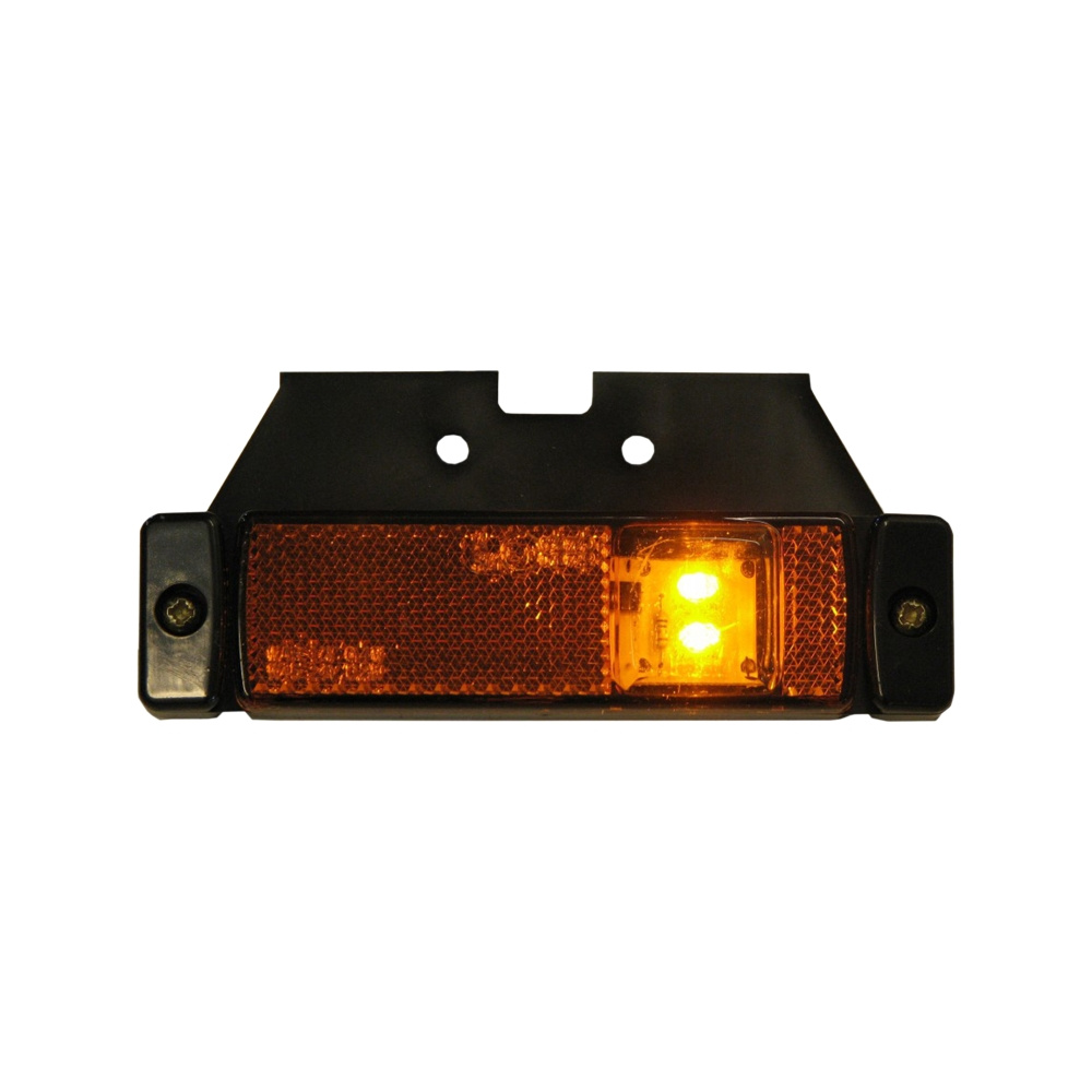 Strands LED-Seitenmarkierungsleuchte orange 12-24V, mit Halterung. E-geprüft.